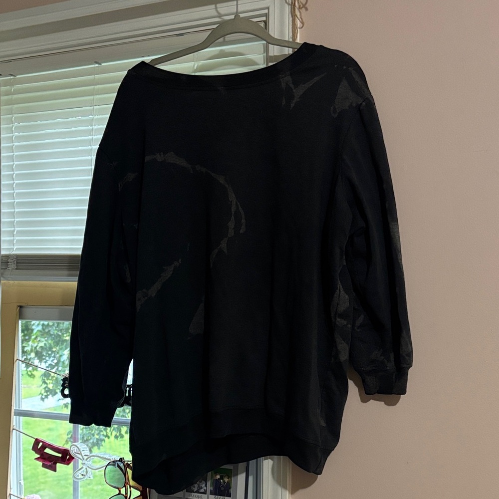 Roaman's Black Scoop Neck Lightweight Pullover Sweater